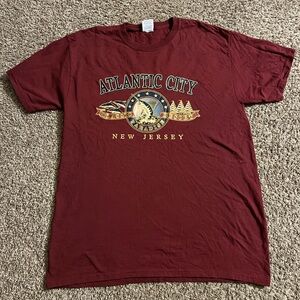 Jerzees Burgundy Atlantic City New Jersey Tee